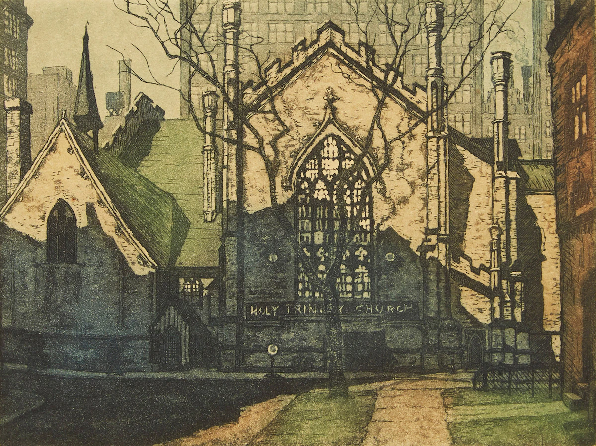 Nicholas Hornyansky, Holy Trinity Square (Toronto), colour etching and aquatint