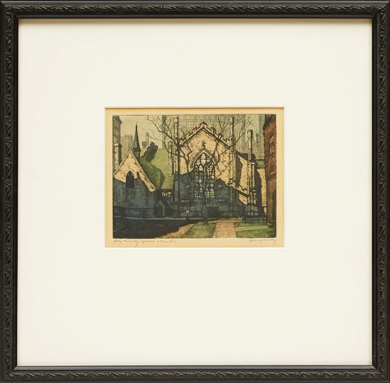 Nicholas Hornyansky, Holy Trinity Square (Toronto), colour etching and aquatint - view 2