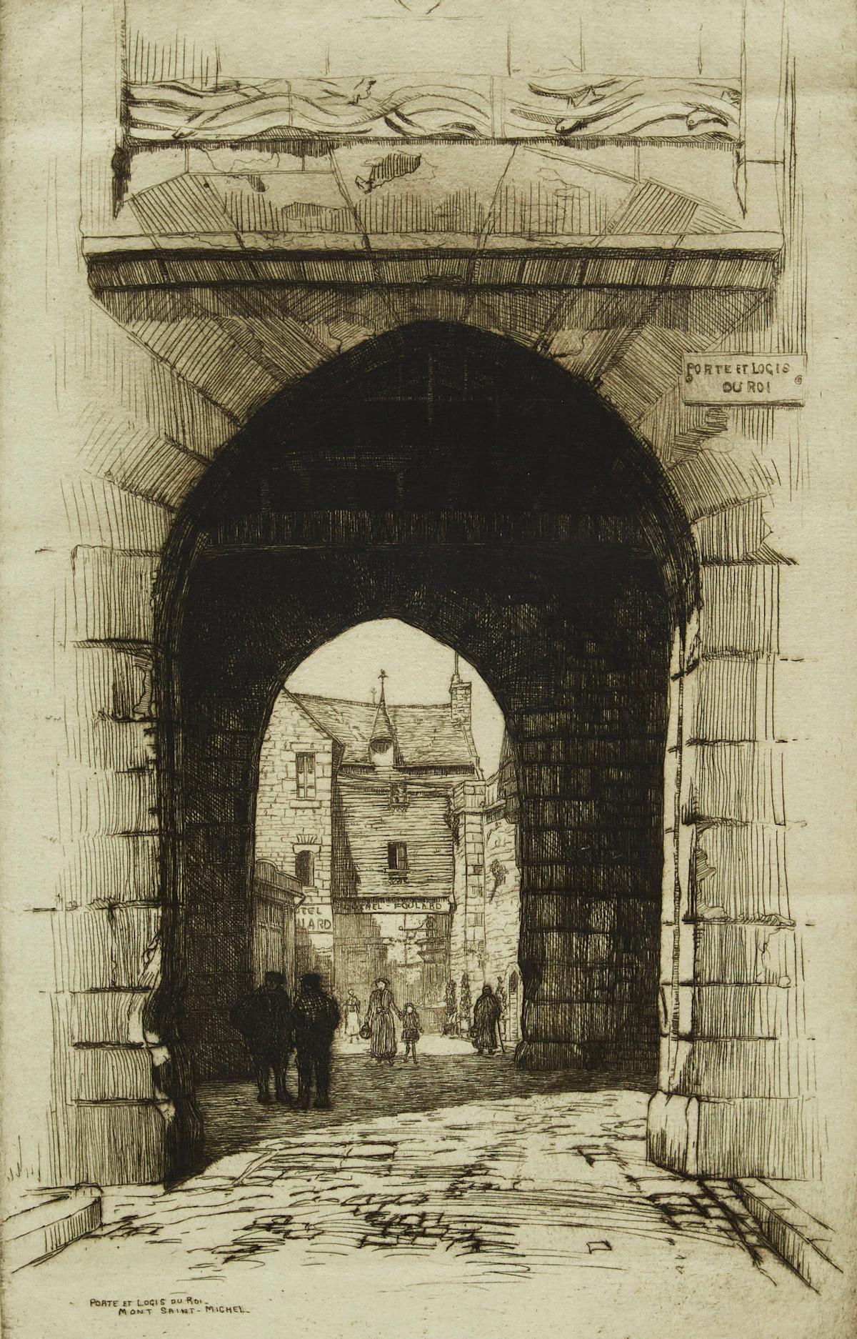 Caroline Helena Armington, Porte et Logis du Roi, Mont Saint-Michel, etching