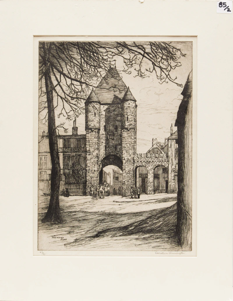 Caroline Helena Armington, Porte de Samois, Moret, etching - view 2