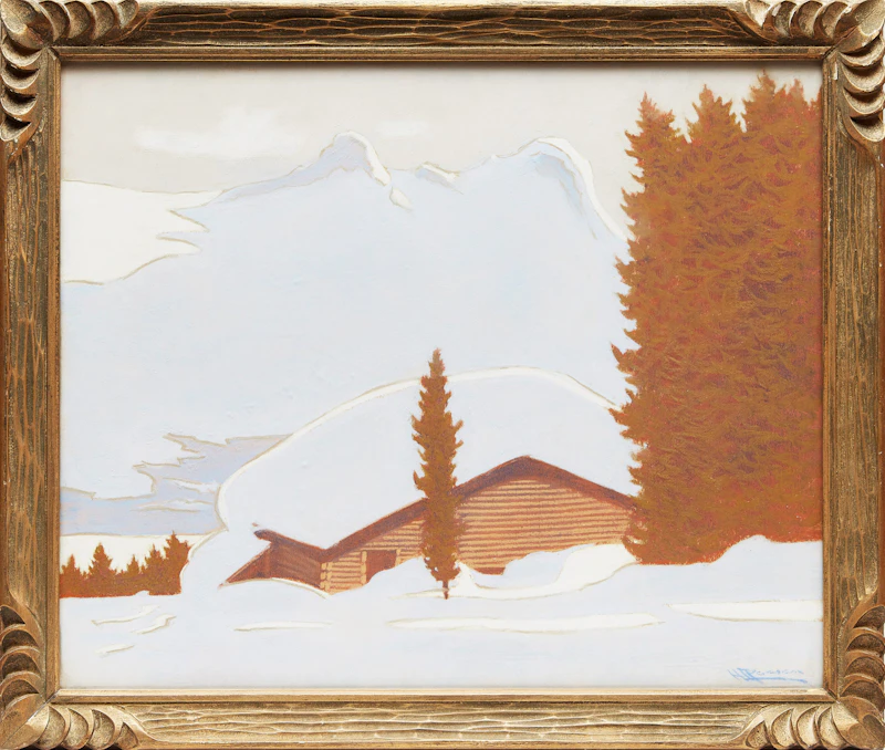 Halford A. Tygesen, Log Cabin in Winter, pastel - view 2