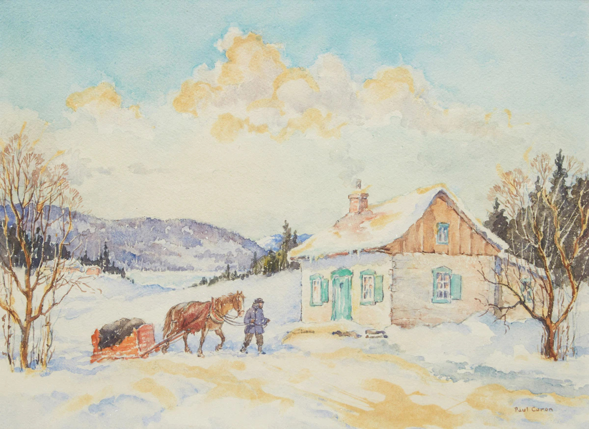 Paul Archibald Caron, The Road to St. Jovite, watercolour