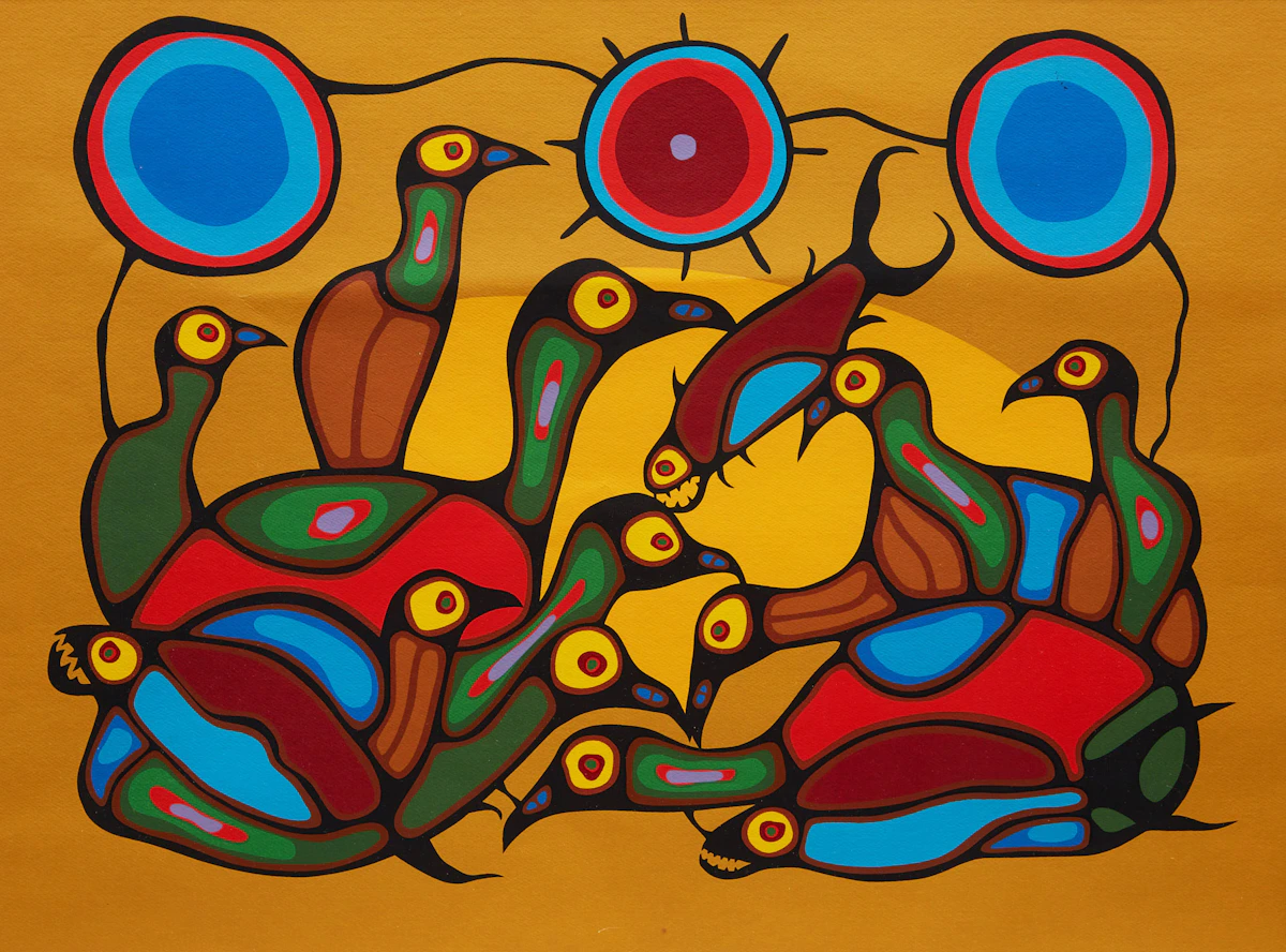 Norval Morrisseau, The Gathering, colour silkscreen
