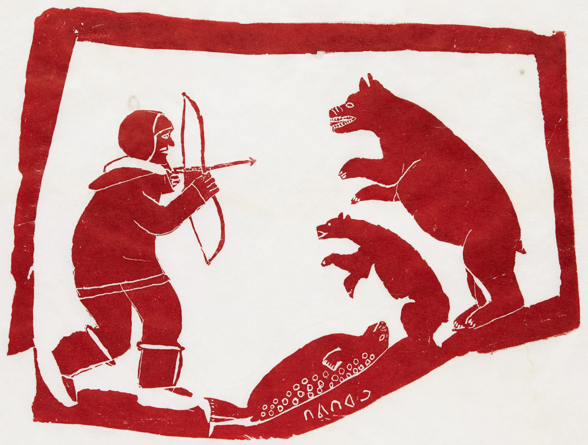 Davidialuk Alasua Amittu, Cornered, stencil, 1963