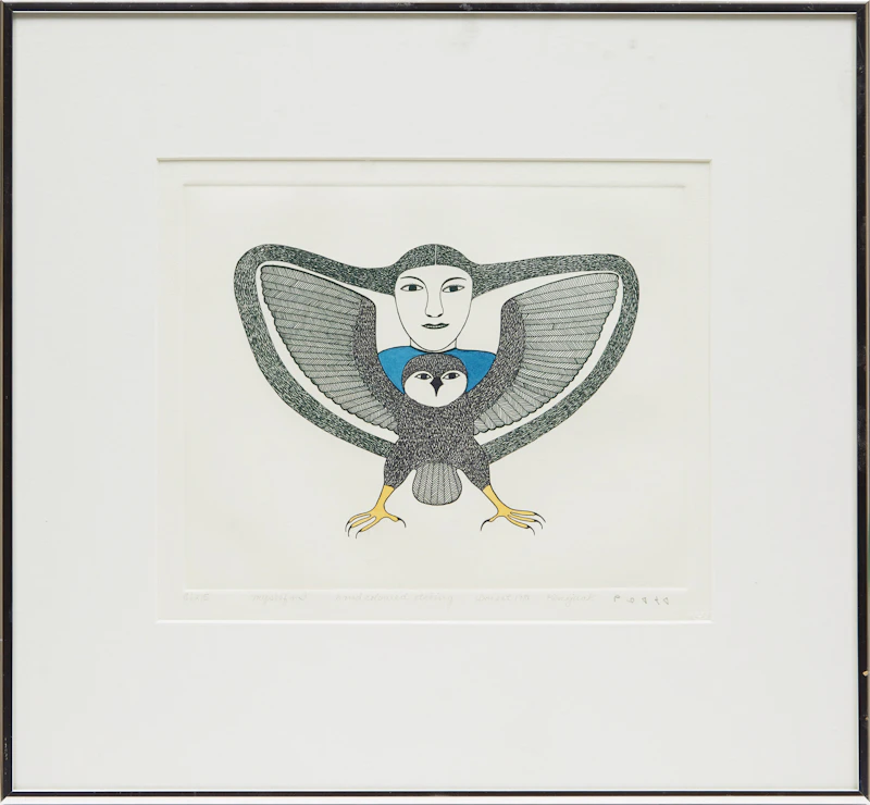 Kenojuak Ashevak, Myself and I, hand coloured etching, 1981 - view 2