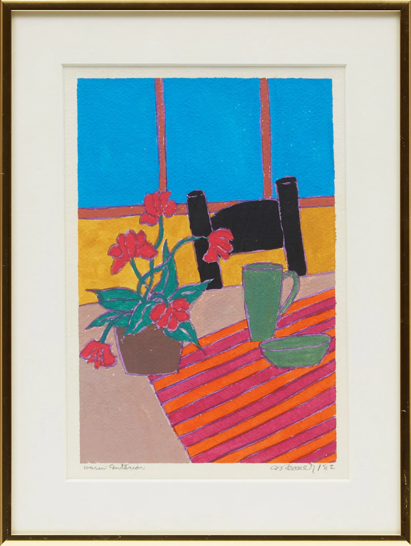 Jack Pollock, Warm Interior; Dear M (with three colour lithographs), mixed media on paper, 1982 - view 2