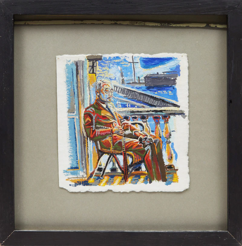 Michael Merrill, The Blue Bonnard (1988), gouache on paper, 1988 - view 2