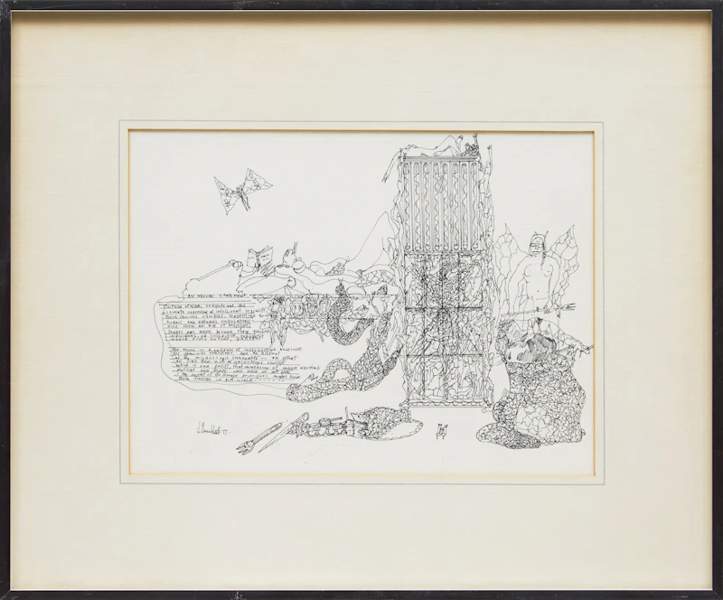 Joe Rosenblatt, Untitled (An Absurd Statement), pen and ink drawing, 1977 - view 2