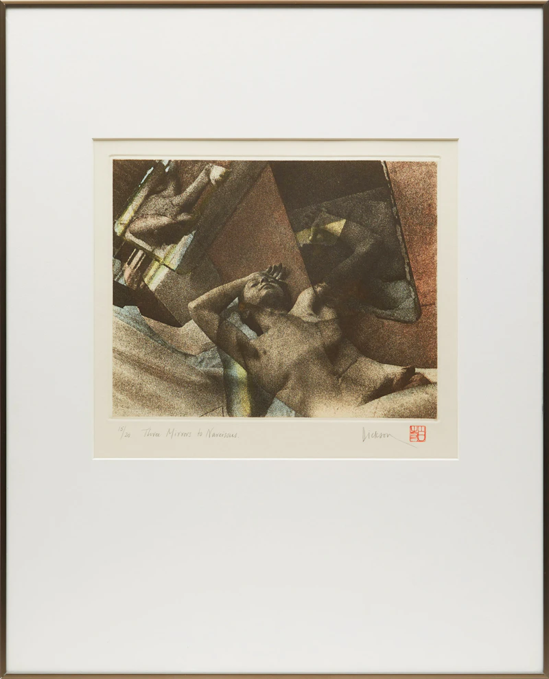 Jennifer Joan Dickson, Three Mirrors to Narcissus , etching in colours - view 2