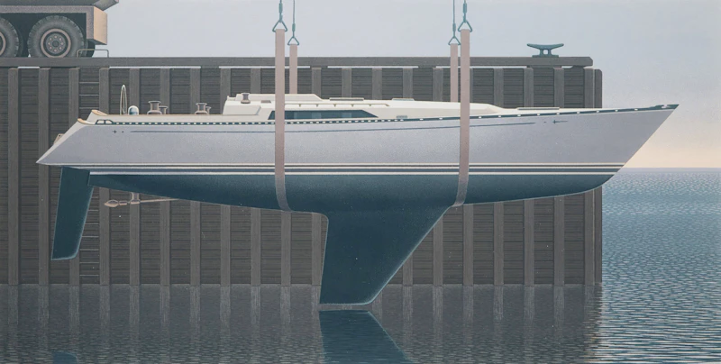 Launching Greyling  by Christopher Pratt
