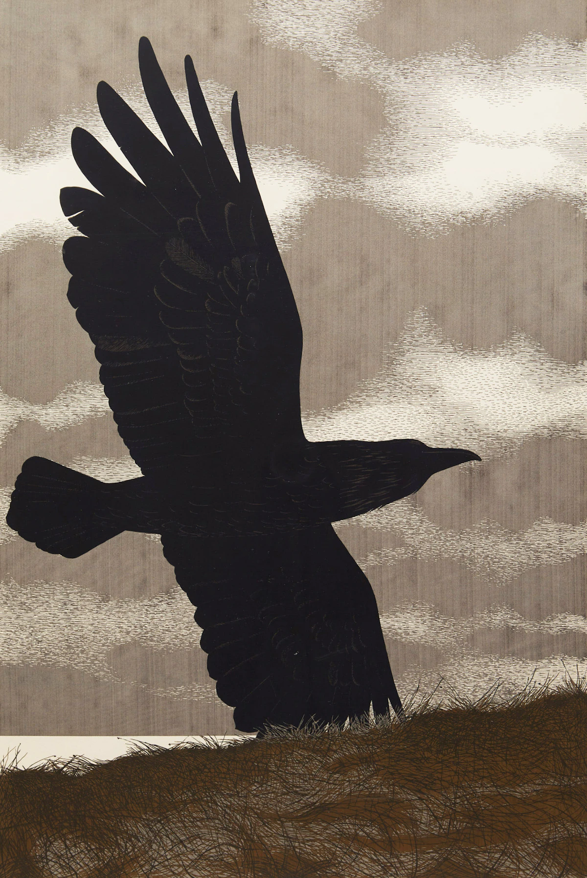 David Alexander Colville, Raven, colour serigraph, 1990