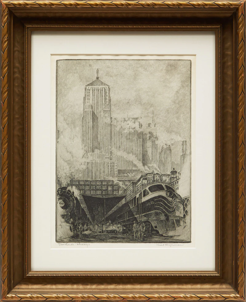 William Kent Hagerman, Trackside - Chicago, etching - view 2