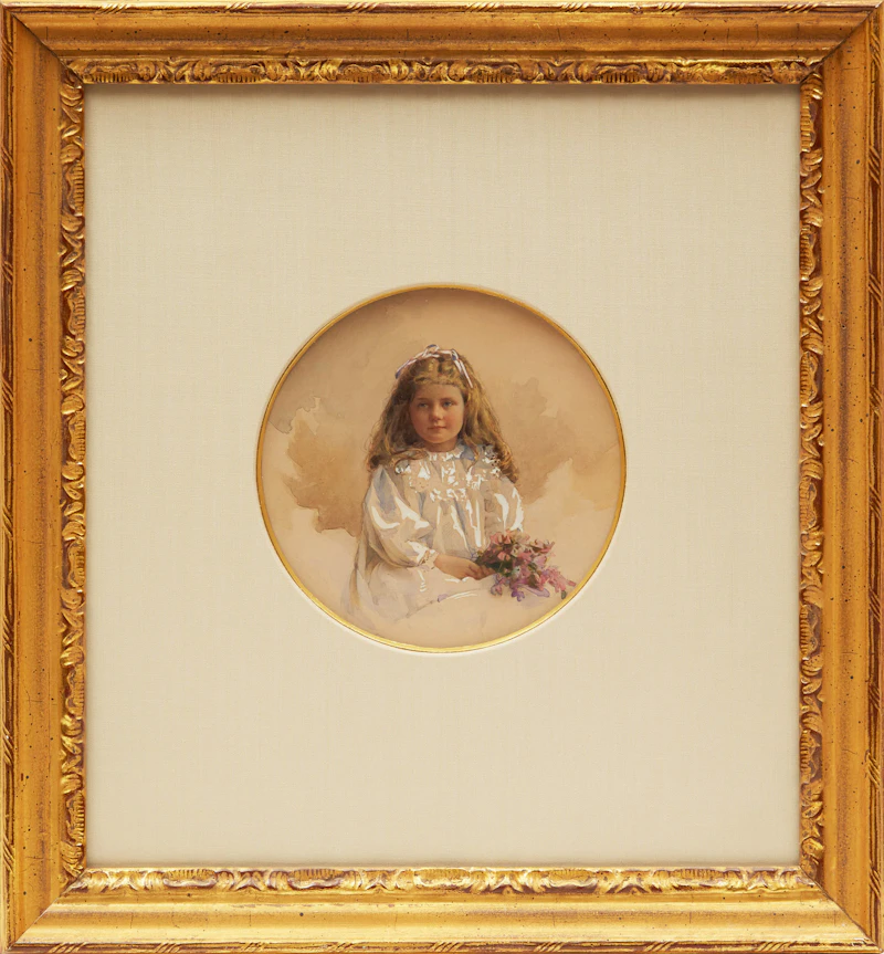 Farquhar McGillivray Strachan Knowles, Portrait of a Young Girl, watercolour - view 2