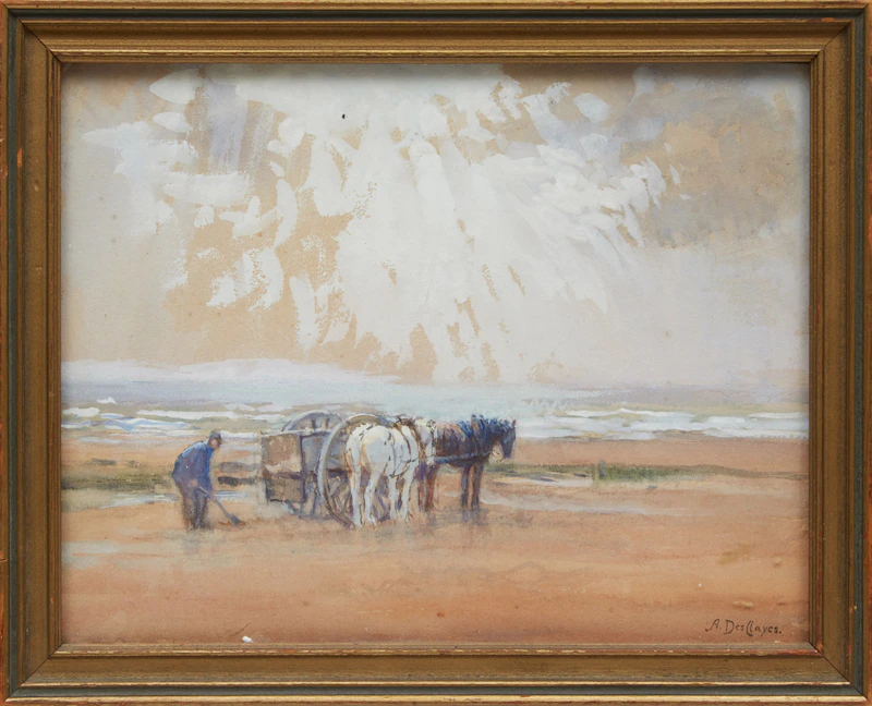 Alice Des Clayes, Sand Cart on Picardy, watercolour - view 2