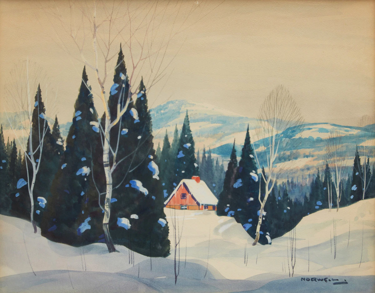Graham Noble Norwell, Winter Landscape, watercolour