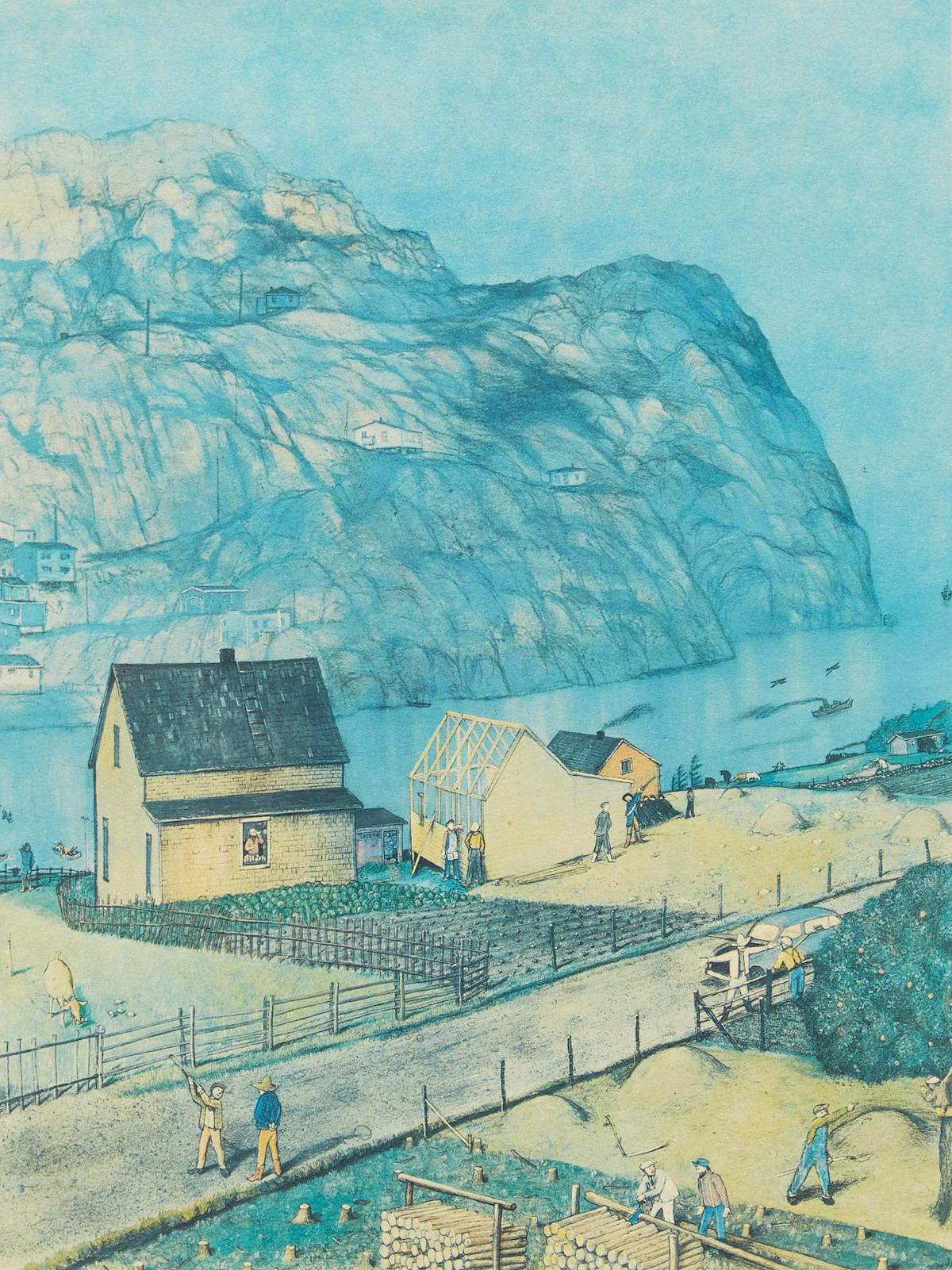 William Kurelek, Newfie Jokes, colour lithograph