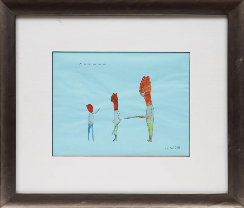Marcel Dzama, Don’t Trust Your Brother, ink and watercolour on paper, 2001 - view 2