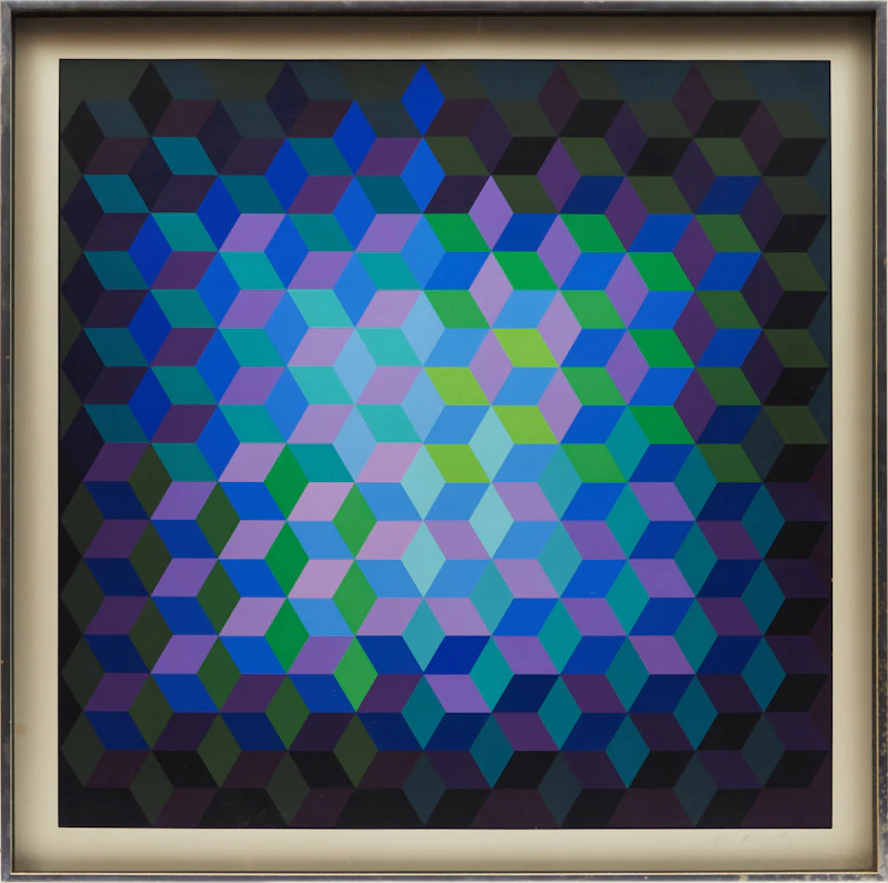 Victor Vasarely, Hexagon no. 1, serigraph - view 2