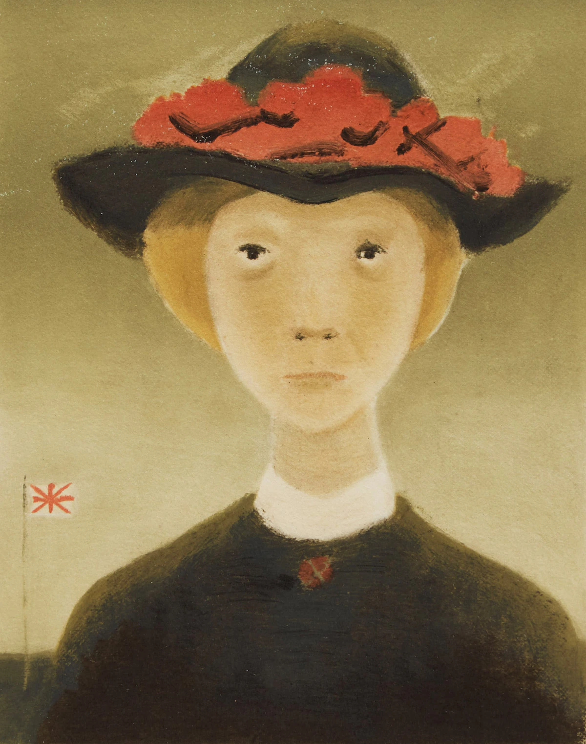 Jean Paul Lemieux, Le Drapeau, colour lithograph