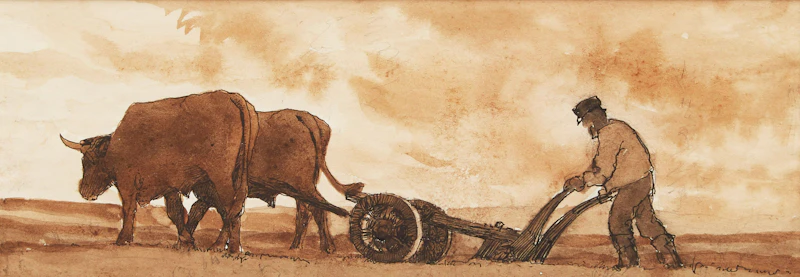 Ploughing by Clarence Alphonse Gagnon