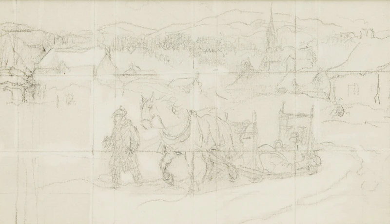 Horse and Sleigh by Paul Archibald Caron