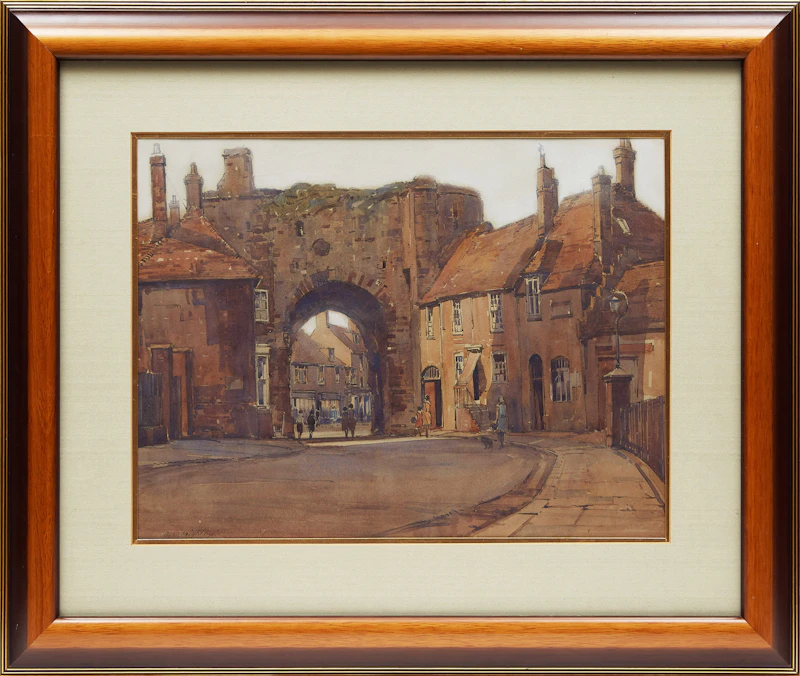 Alfred Crocker Leighton, Town Square, watercolour - view 2