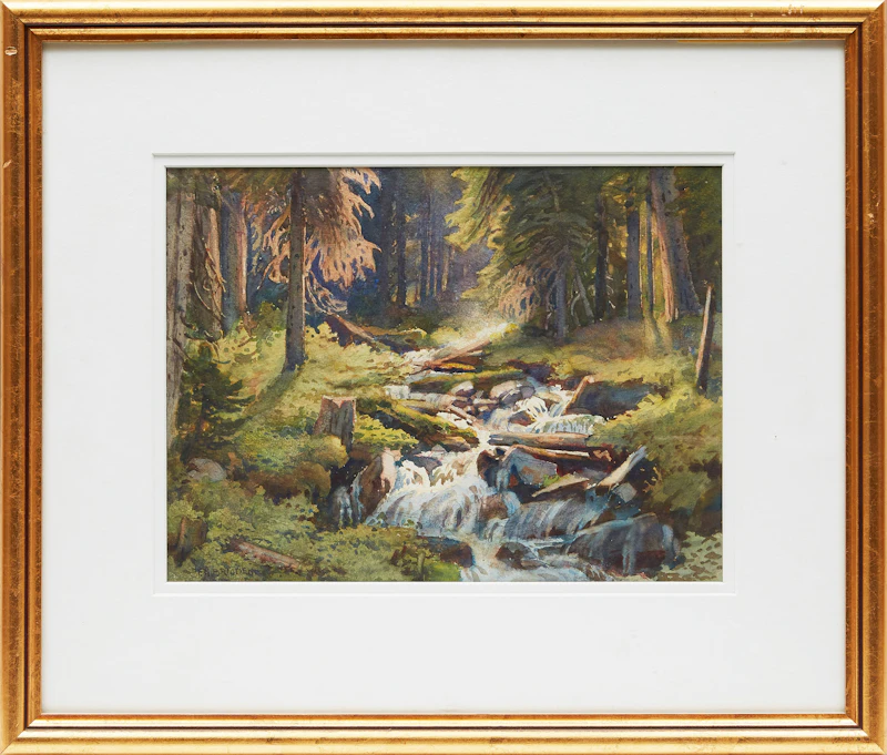 Frederick Henry Brigden, Mountain Brook, watercolour - view 2