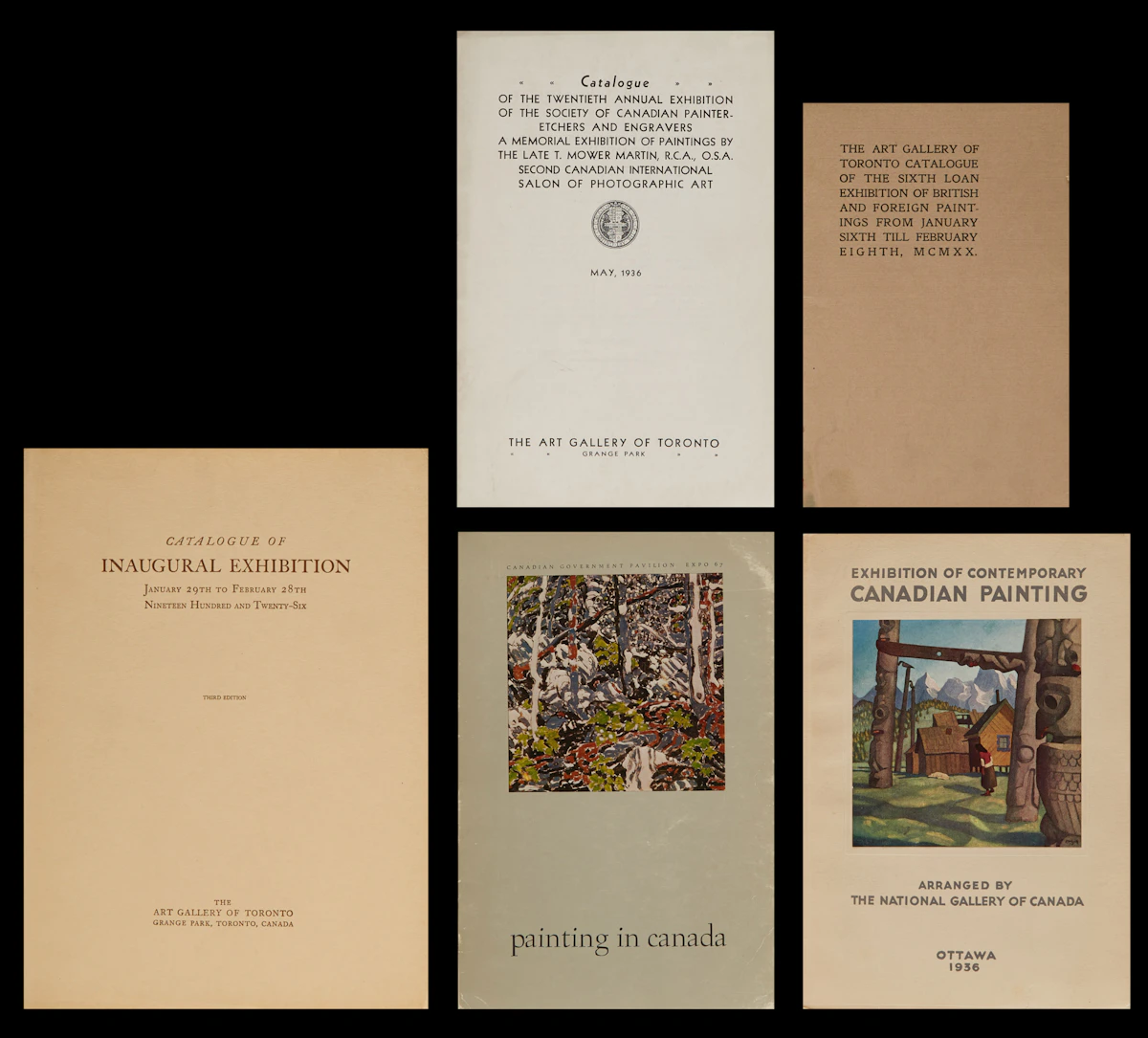 Books and Reference, Five Canadian art exhibition catalogues, five books