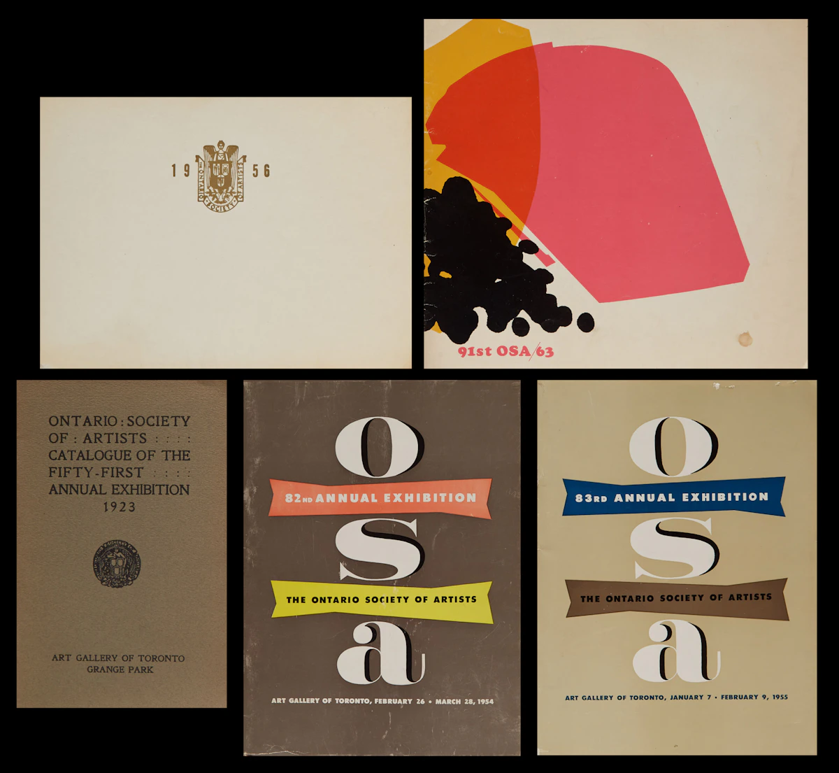 Books and Reference, Ontario Society of Artists Annual Exhibition catalogues, five catalogues