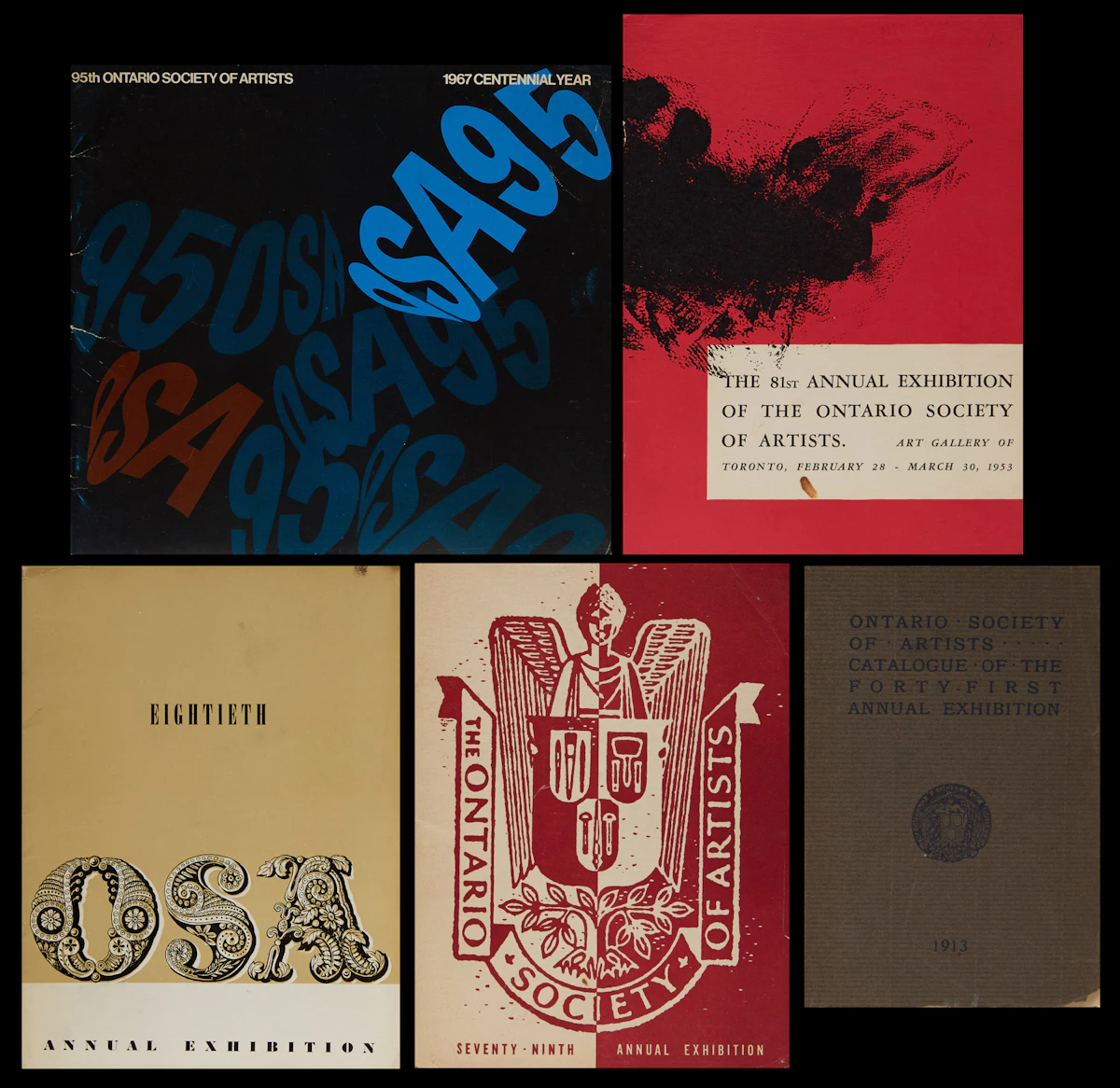 Books and Reference, Ontario Society of Artists Annual Exhibition catalogues, five exhibition catalogues