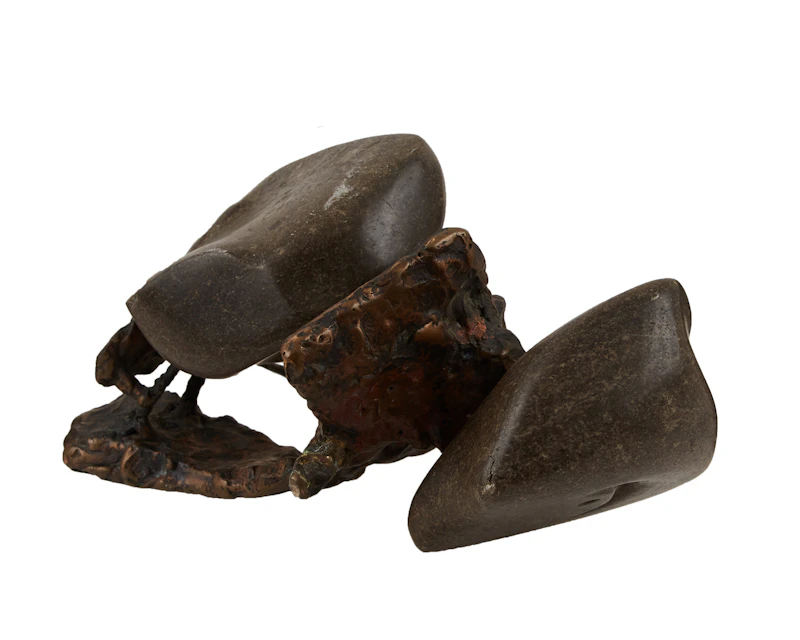 John Nesbitt, Untitled (Two Rock Formation), bronze and stone sculpture - view 2