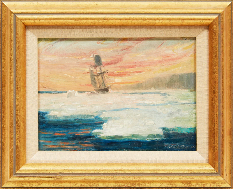 John Wycliffe Lowes Forster, The Gulf (Having a Nip), oil on card - view 2