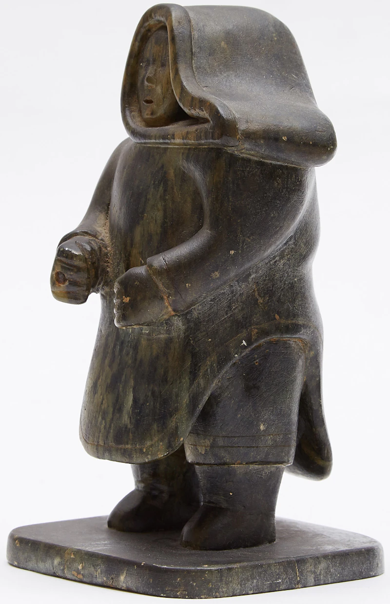 Unidentified Inuit Artist, Standing Woman, stone sculpture - view 2