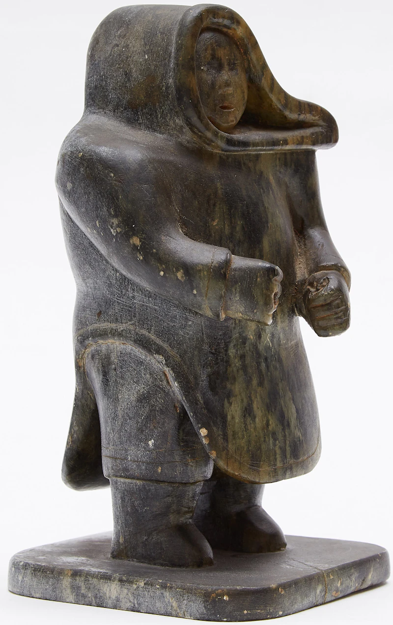Unidentified Inuit Artist, Standing Woman, stone sculpture - view 3