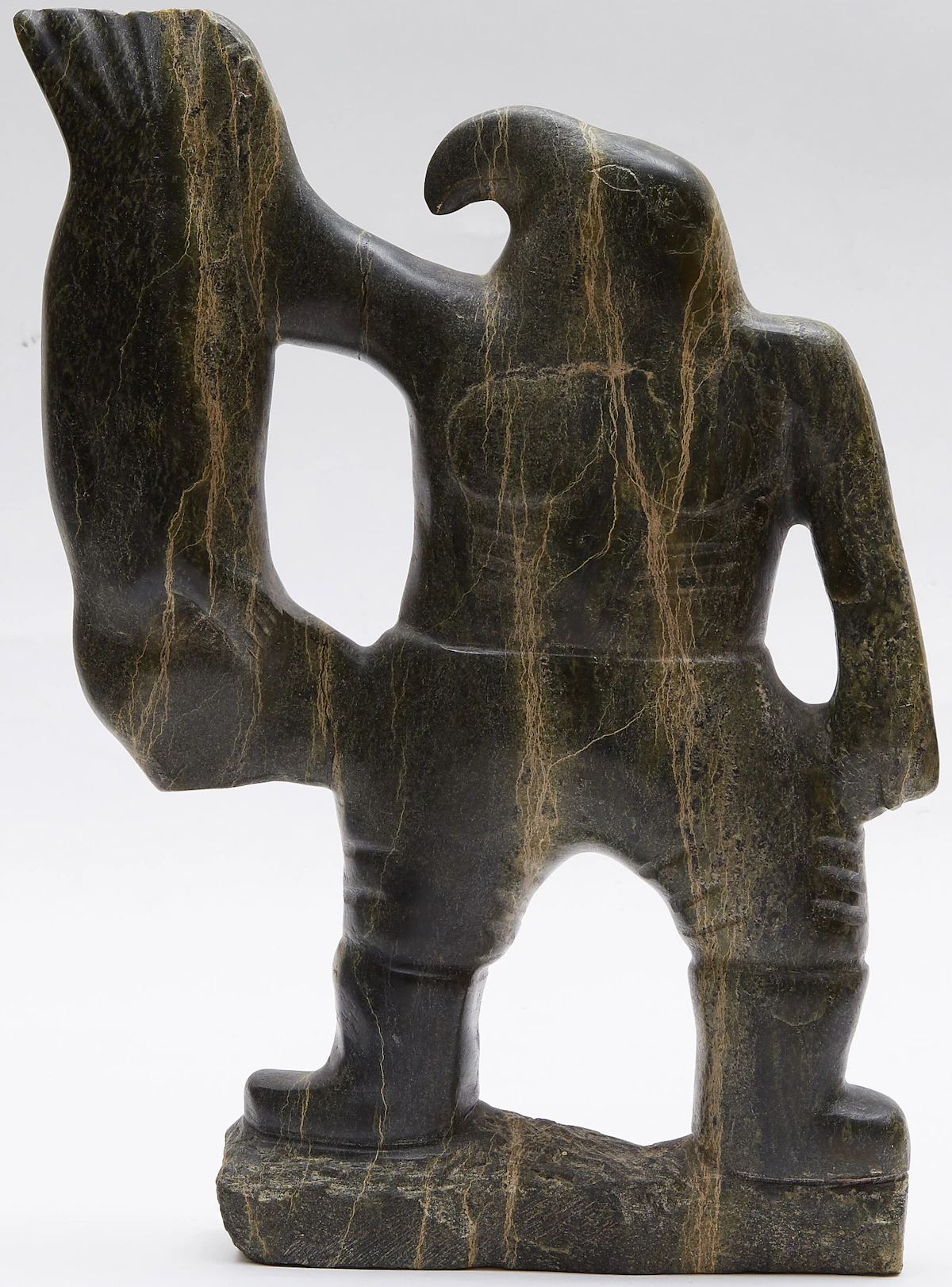Qavavau Ashoona, Bird Transformation (Standing Bird with Pants On), stone sculpture