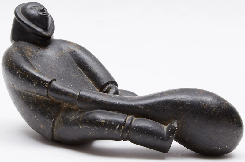 Noah Qinuajua, Sitting Figure with a Seal Float, stone - view 2