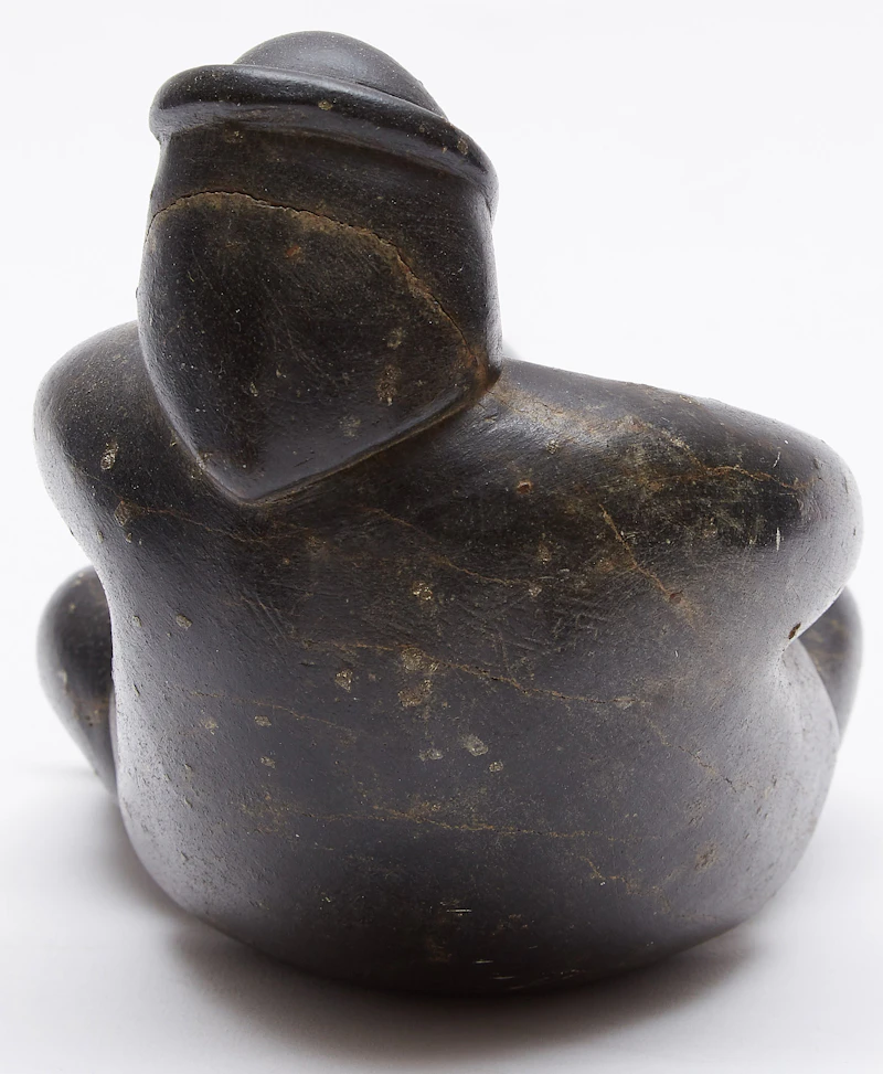 Noah Qinuajua, Sitting Figure with a Seal Float, stone - view 4