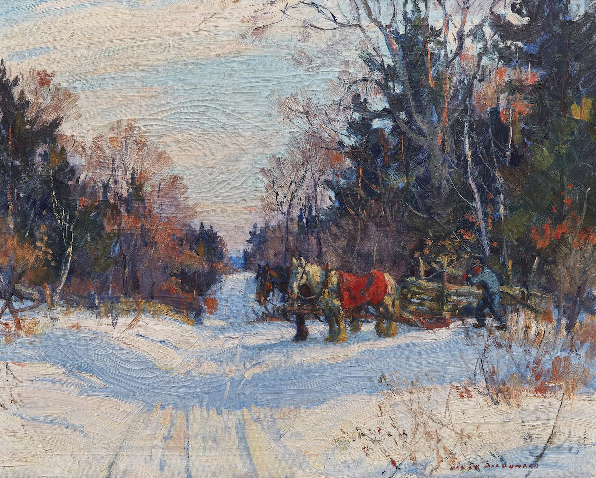 Manly Edward MacDonald, Hauling Lumber, oil on canvas