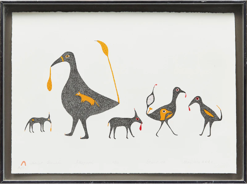 Ikayukta Tunnillie, Timiat Qimiklu, lithograph, 1978 - view 2