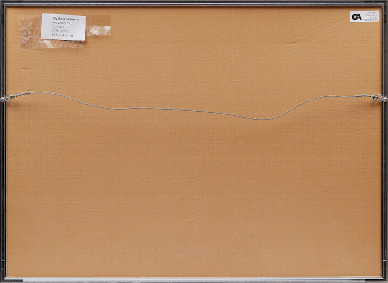 Eliyakota Samualie, Imaginary Bird , stonecut and stencil, 1976 - view 3