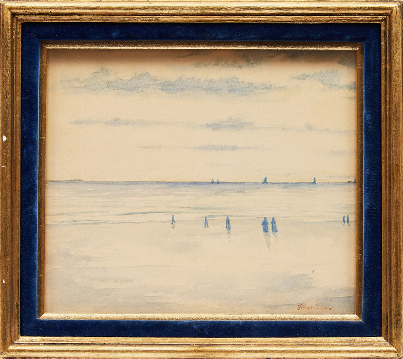 John Hammond, Figures on the Coast, watercolour - view 2