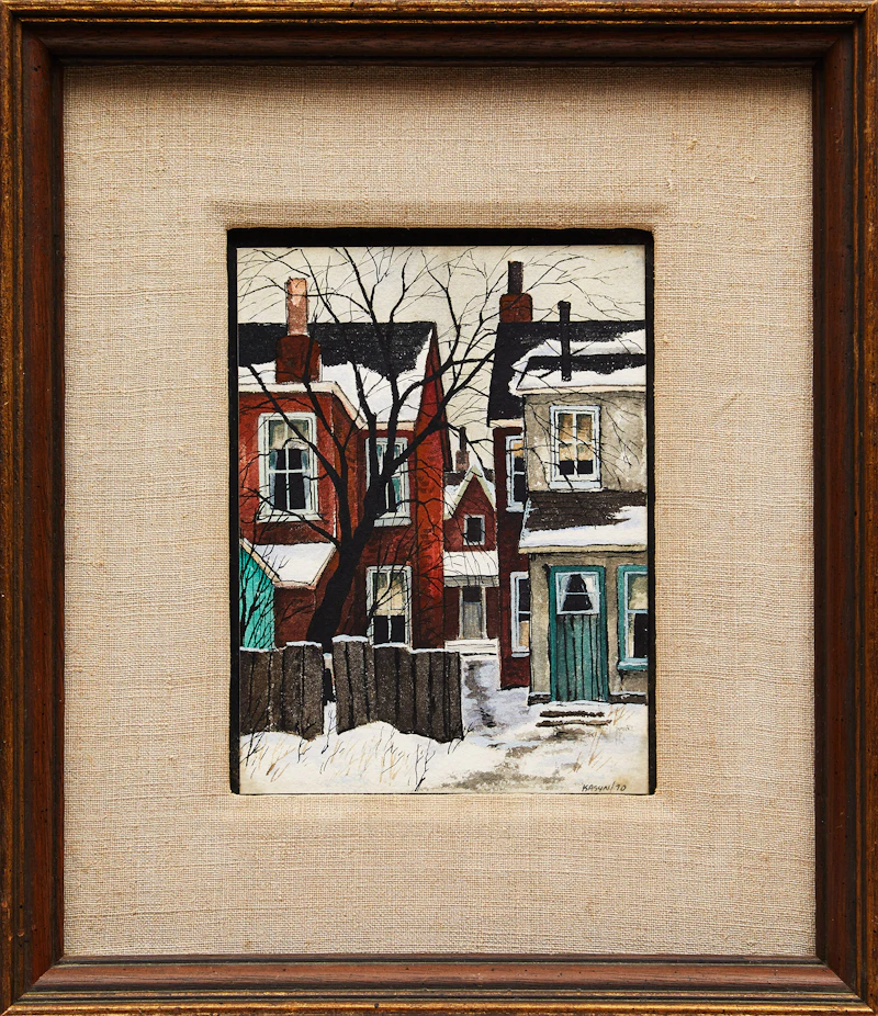 John Kasyn, Backyard on Carlaw Ave., watercolour on paper, 1970 - view 2