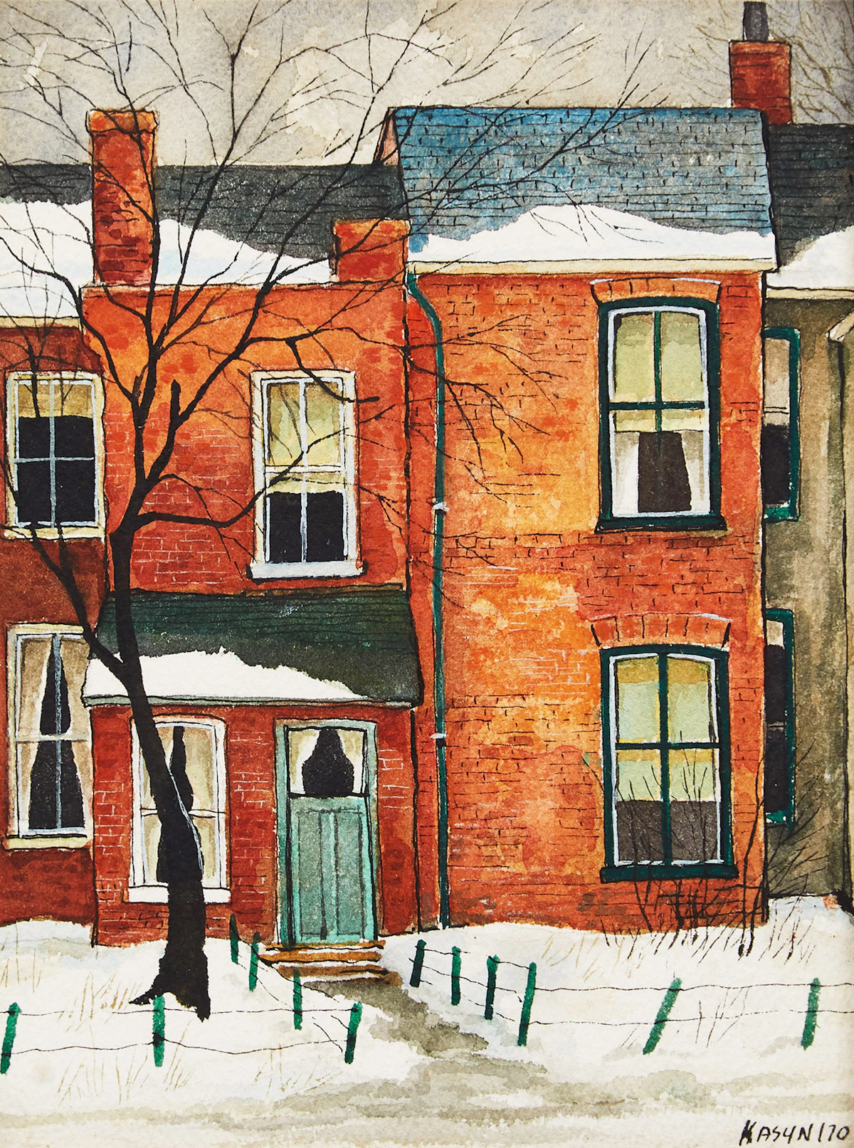 John Kasyn, Widmer St. , watercolour on paper, 1970
