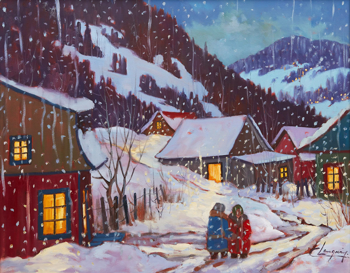 Claude Langevin, Neige mouilleé, oil on canvas