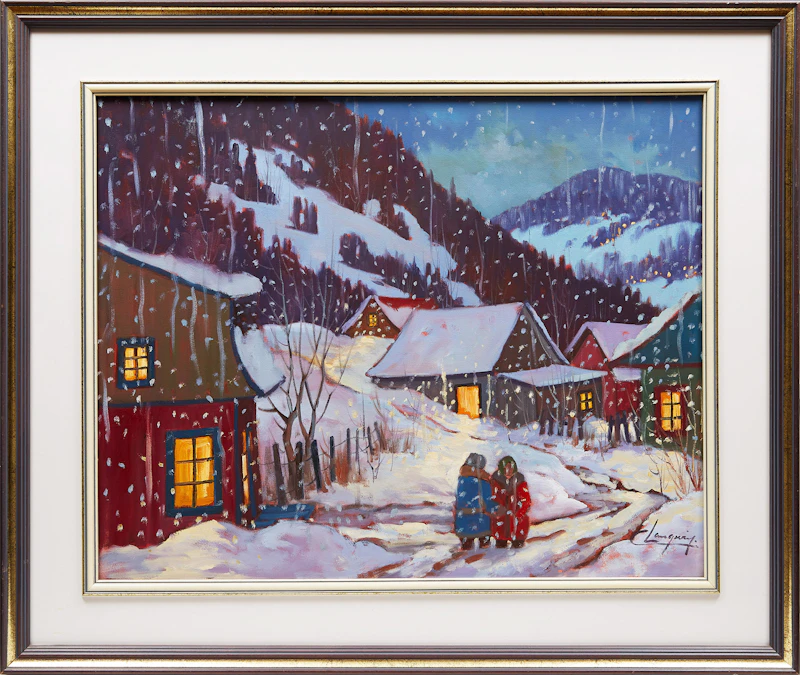 Claude Langevin, Neige mouilleé, oil on canvas - view 2