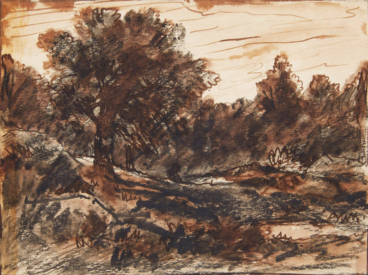 Homer Ransford Watson, Untitled - Forest Landscape , mixed media drawing