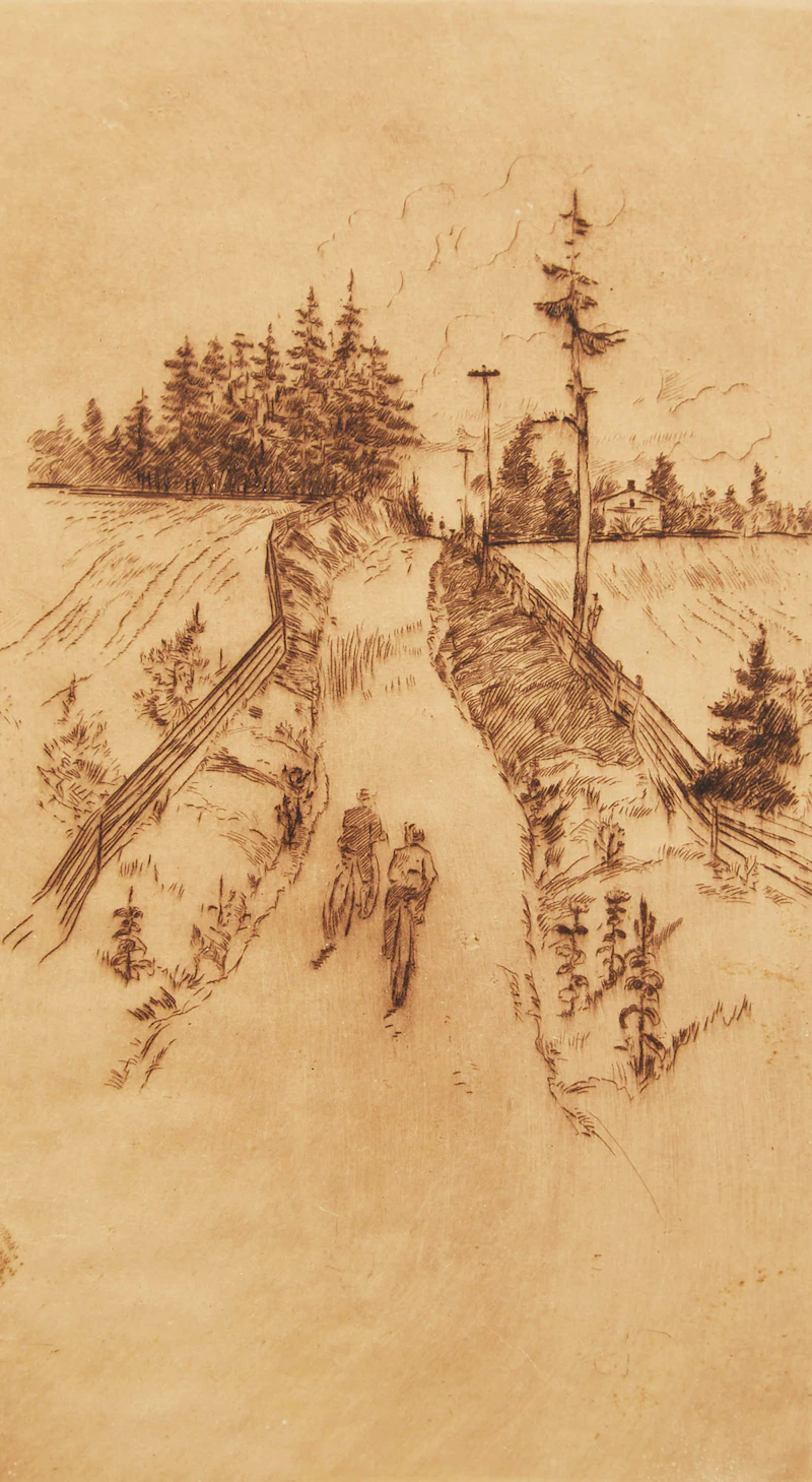 William James Thomson, Yonge St. Slip; Ridge Road, two etchings - view 4