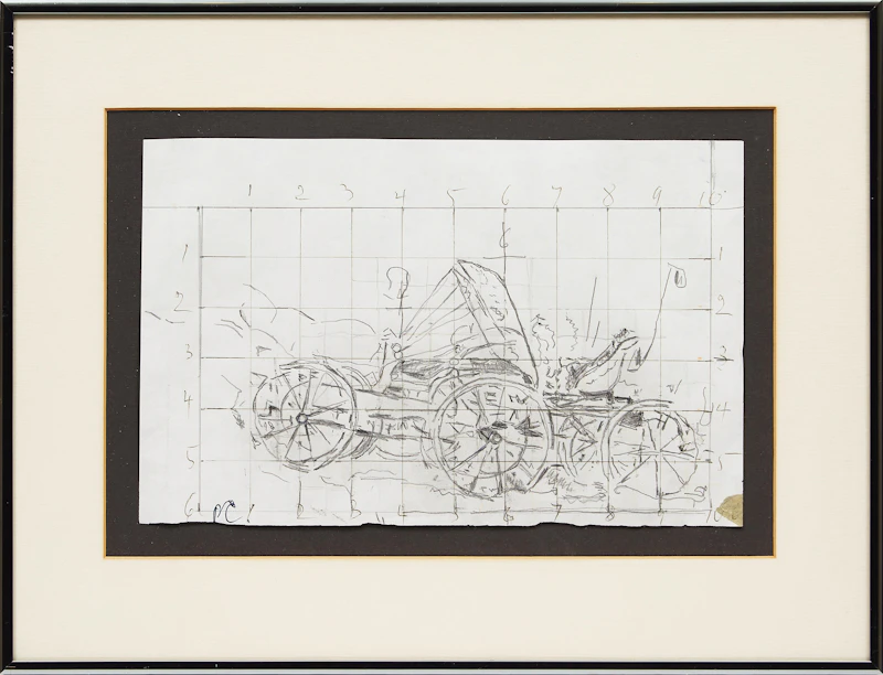 Paraskeva Plistik Clark, Study of Horses Waiting, pen and pencil sketch - view 2