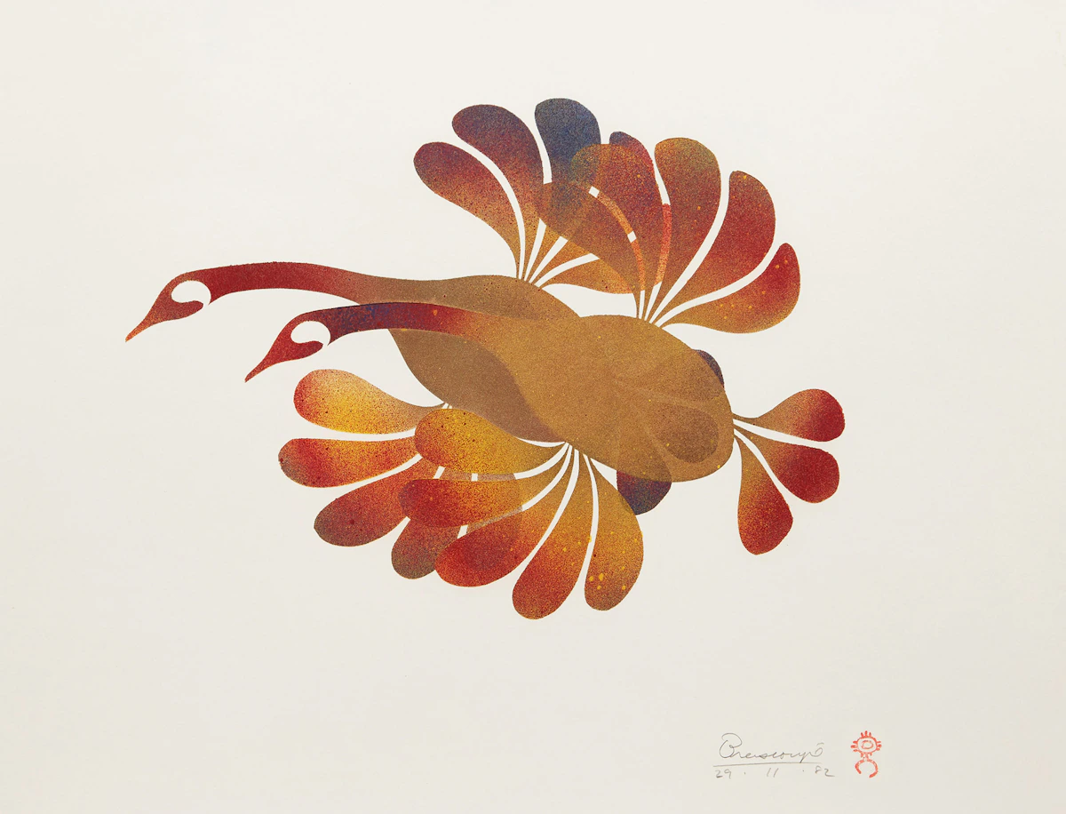 Simon Brascoupe, Untitled (Two Geese), silkscreen