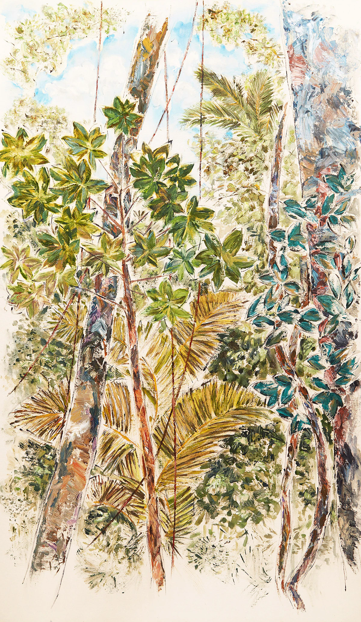 Gerardo Ramirez, Tropical Forest, acrylic on canvas, 1985